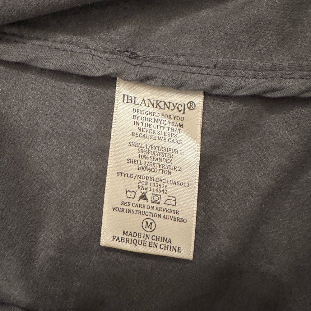 Blank NYC Faux Suede Gray Moto Jacket Sz Medium - Picture 9 of 14